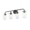 Z-Lite Delaney 4 Light Vanity, Matte Black & Clear 471-4V-MB - alternate 2